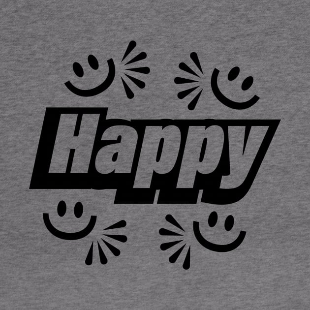 Happy being happy typographic logo design by BL4CK&WH1TE 